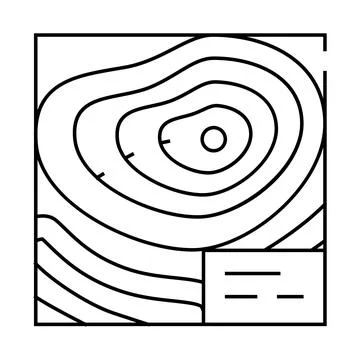 Topographic map line icon vector illustration black Stock Illustration