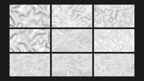 Topographic Map Lines Background Set Illustrazione stock