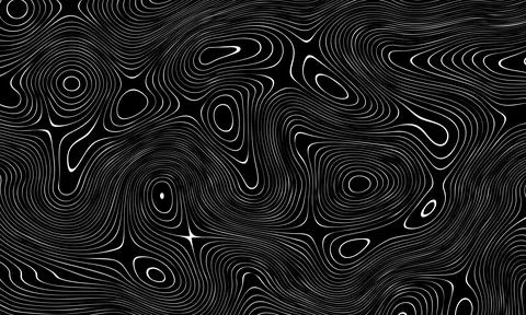 Topographic map lines black background. Abstract vector illustration. Stock Illustration