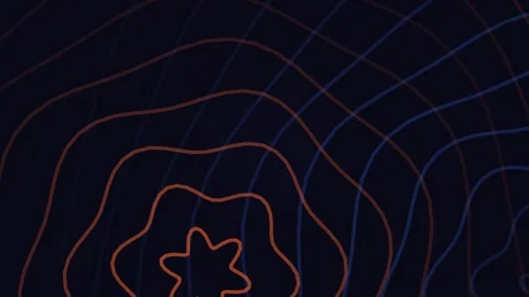Topographic Map Lines on Dark Background Animation. 스톡 동영상 330955809