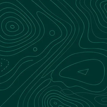 Topographic Map Lines On Dark Green Background Stock Illustration