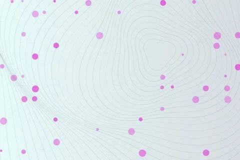 Topographic map lines with pink circles and square shapes for modern web ba.. Stock Illustration