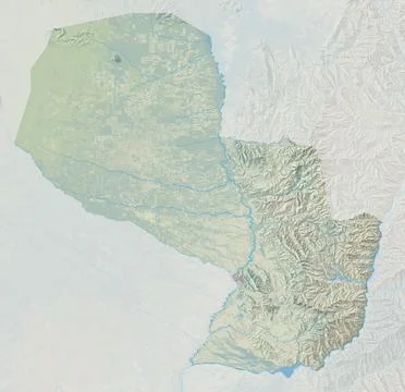 Topographic map of Paraguay Illustrazione stock