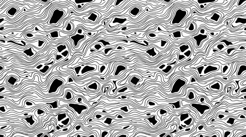 Topographic map pattern with dark organic pebble shapes design. Stock Illustration