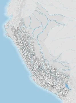 Topographic map of Peru Stock Illustration