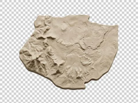 Topographic map raised relief isolated on transparent background with subtl.. Stock Photos