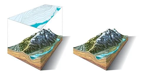 Topographic Map Relief Stock Illustration
