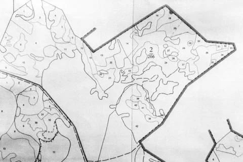 Topographic map of a small land plot Fotos de archivo