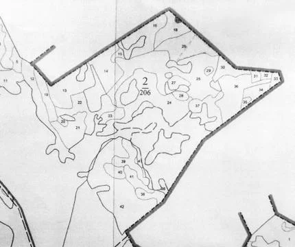 Topographic map of a small land plot Fotos de archivo