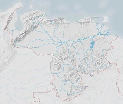 Topographic map of Venezuela Stock Illustration