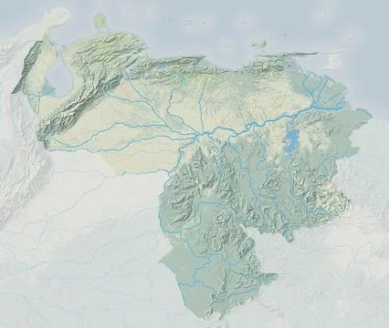 Topographic map of Venezuela Stock Illustration