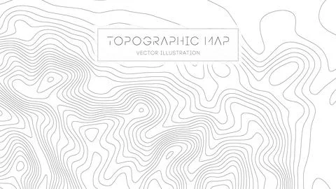 Topographic map on white background. Topo map elevation lines. Contour vector Stock Illustration