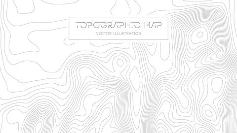 Topographic map on white background. Topo map elevation lines. Contour vector Stock Illustration