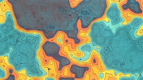 Topographic map on worn surface 3d rendering loop animation HD Stock Footage 162763059