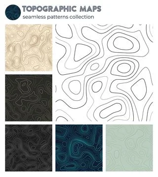 Topographic maps. Attractive isoline patterns, seamless design. Cool tileab.. Stock Illustration