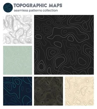 Topographic maps. Attractive isoline patterns, seamless design. Creative ti.. Stock Illustration