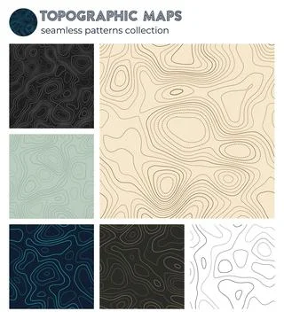 Topographic maps. Attractive isoline patterns, seamless design. Classy tile.. Stock Illustration