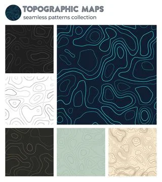 Topographic maps. Awesome isoline patterns, seamless design. Creative tilea.. イラスト素材