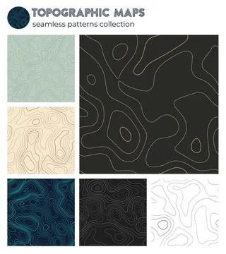 Topographic maps. Beautiful isoline patterns, seamless design. Superb tilea.. 스톡 일러스트