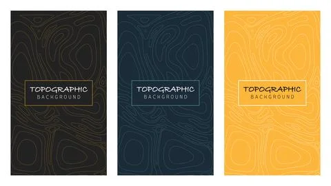 Topographic Pattern Backgrounds Vector Illustration Set Stock-Illustration