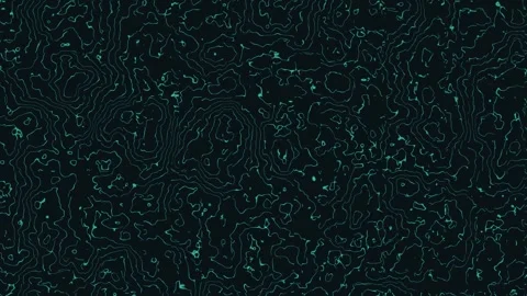 Topographic pattern with line contours on dark background Stock Footage 338223697