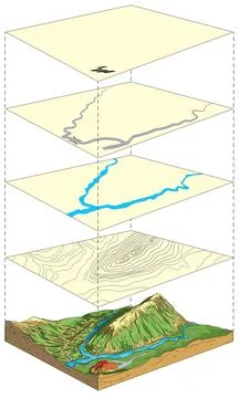 Topographic relief Stock Illustration