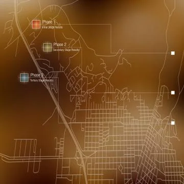 Topographic road map stage plan Stock Illustration