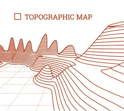 Topographical map of the locality, vector illustration Stock Illustration