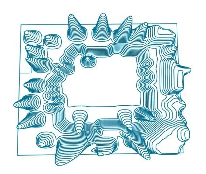Topographical map of the locality, vector illustration Illustrazione stock