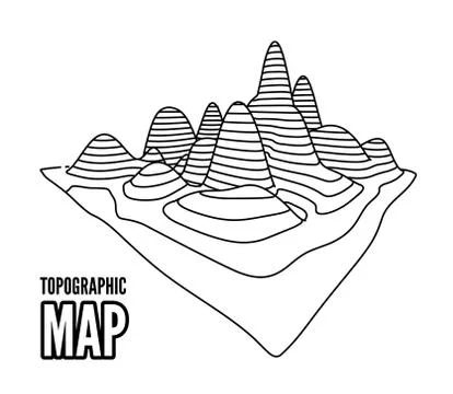 Topographical map of the locality, vector illustration Stock Illustration