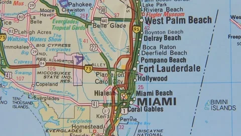Topographical map of the USA. Miami Stock Footage 5464237
