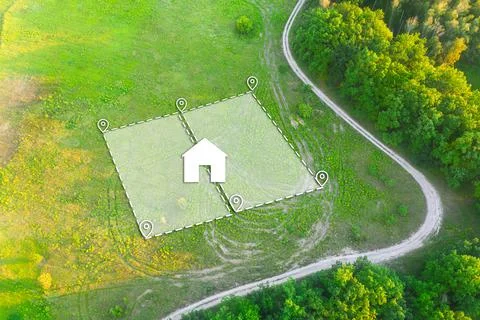 Topographical Marking of two plots of Land for Private Residence House Stock Photos