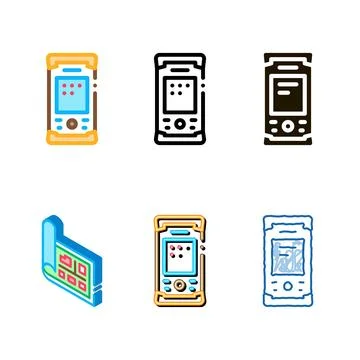 Topography electronic tool icon thin line vector styles Stock Illustration