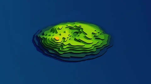 Topography, island, landscape, elevation map, surface, altitude, terraforming. Stock Footage 327876756