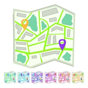 Topography map vector cartoon graphic Illustrazione stock