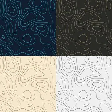 Topography patterns. Seamless elevation map tiles. Beautiful isoline backgr.. Stock Illustration