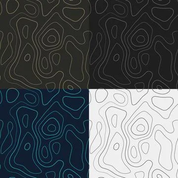 Topography patterns. Seamless elevation map tiles. Astonishing isoline back.. Stock Illustration