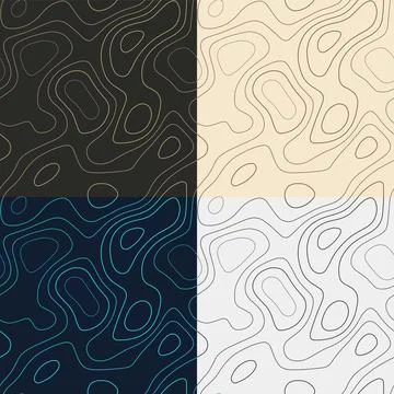 Topography patterns. Seamless elevation map tiles. Beautiful isoline backgr.. 스톡 일러스트
