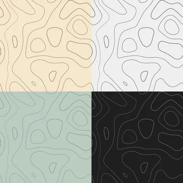 Topography patterns. Seamless elevation map tiles. Awesome isoline backgrou.. Stock Illustration