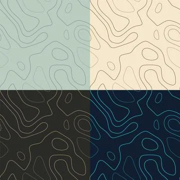 Topography patterns. Seamless elevation map tiles. Awesome isoline backgrou.. 스톡 일러스트