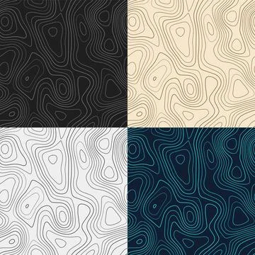 Topography patterns. Seamless elevation map tiles. Authentic isoline backgr.. イラスト素材