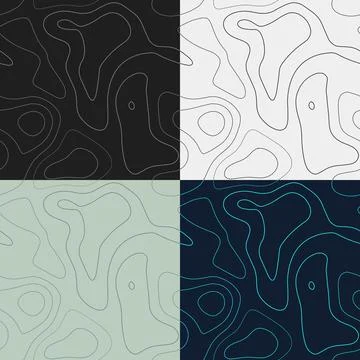 Topography patterns. Seamless elevation map tiles. Beautiful isoline backgr.. 스톡 일러스트