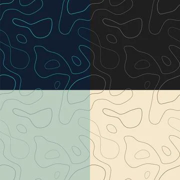 Topography patterns. Seamless elevation map tiles. Authentic isoline backgr.. 스톡 일러스트