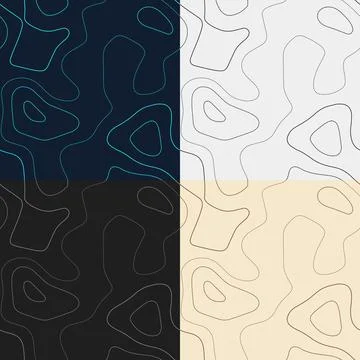 Topography patterns. Seamless elevation map tiles. Authentic isoline backgr.. Stock Illustration