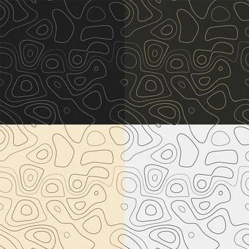 Topography patterns. Seamless elevation map tiles. Attractive isoline backg.. Stock Illustration
