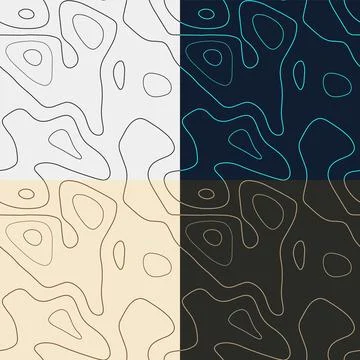 Topography patterns. Seamless elevation map tiles. Authentic isoline backgr.. Stock Illustration