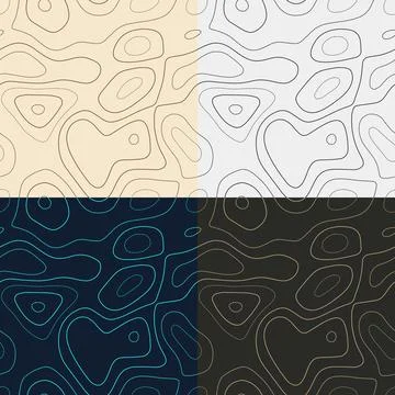 Topography patterns. Seamless elevation map tiles. Beautiful isoline backgr.. Stock Illustration