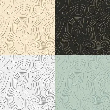 Topography patterns. Seamless elevation map tiles. Captivating isoline back.. Stock Illustration