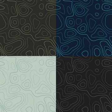 Topography patterns. Seamless elevation map tiles. Attractive isoline backg.. 스톡 일러스트