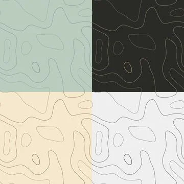 Topography patterns. Seamless elevation map tiles. Awesome isoline backgrou.. 스톡 일러스트